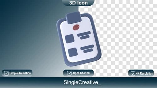Animación de menú de café con iconos 3D