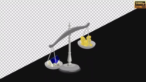 Justice Scale 3D animated | Alpha channel