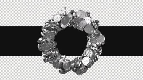 Animated Silver Pound Coins Ring Rotation
