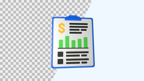 Financial Report 3D Animation | Alpha Channel