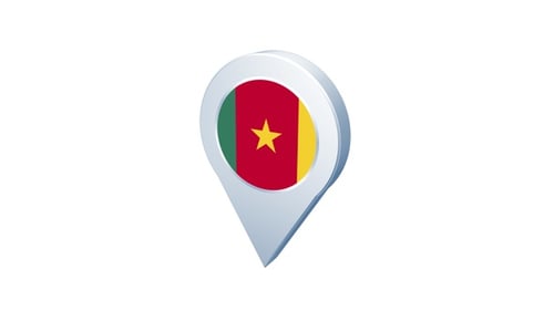 Cameroon Flag Map Pin Location Pointer Animation