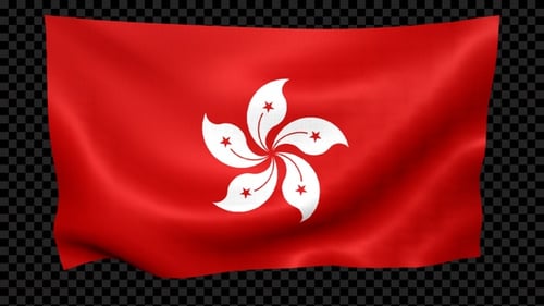 Realistic Waving Hong Kong Flag Animation