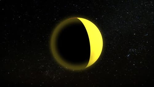Abstract 3D Sphere Planet Eclipse Reveal Animation