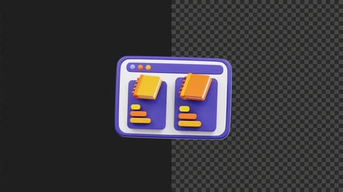 3D Online Library Animation Transparent Background