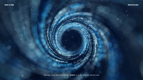 Futuristic Blue Particle Vortex Digital Background Animation