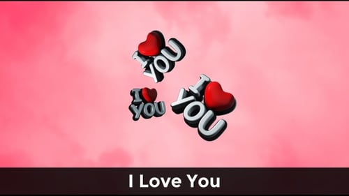 3D Metallic I Love You Text Animation