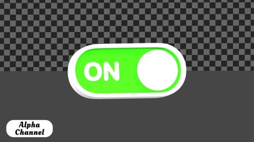 UI Toggle Switch On Off 3D Animation | Alpha Channel