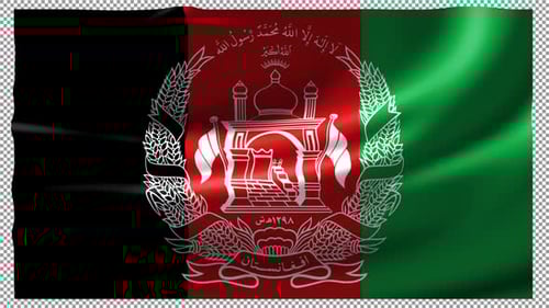 Waving Flag of Afghanistan with Alpha Channel