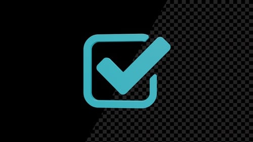 3D Rotating Checkmark Icon Animation