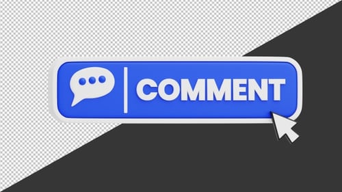 3D Animation of Comment with Cursor | Alpha Channel