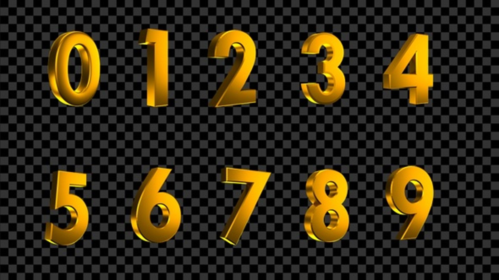 Shiny Gold 3D Rotating Numbers Animation Pack, Backgrounds Motion ...