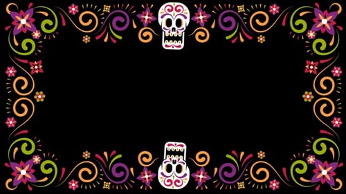 Dia De Los Muertos Sugar Skull Decorative Frame