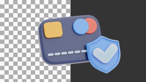 3D Animation of Transaction Safety Guard | Alpha Channel