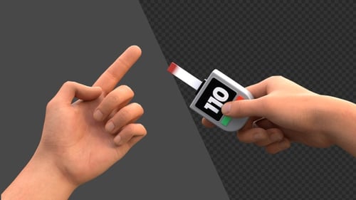 3D Animation of Diabetes Testing Blood Composition | Alpha Channel