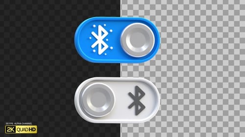3D Bluetooth Toggle Switch | Alpha Channel