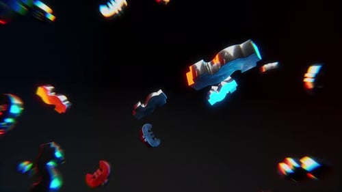 Dynamic 3D Symbols Loop with Chromatic Aberration Effect