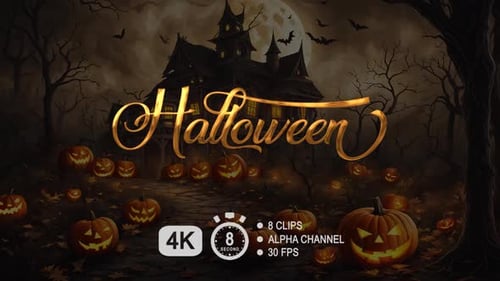 Halloween Golden Calligraphy Text Write On Animation