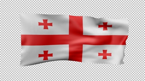 Waving National Flag of Georgia Realistic Animation