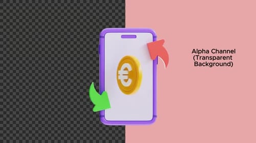 Digital Transaction 3D Icon Animation