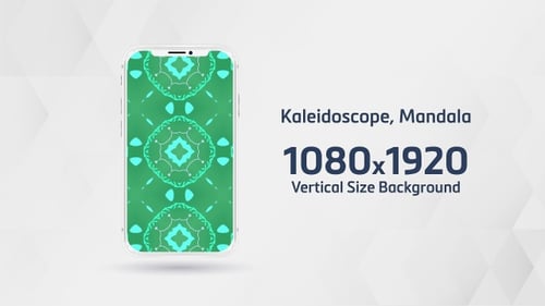 Mandala with Kaleidoscopic Abstract Background, Pattern, Symmetry, Texture, Mosaic, Circle, Green Ve