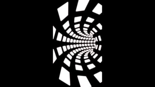 Vertical video black and white neon tunnel of squares grid background