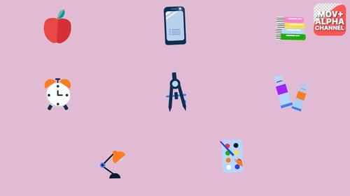 School Education Icons And Titles