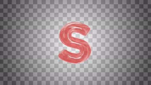 Jelly Liquid Red Letter S Reveal Animation