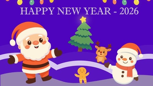 Flat Design Christmas and New Year Celebration Animation