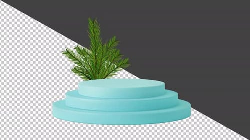 Rotating Minimalist Christmas Podium with Pine Branches