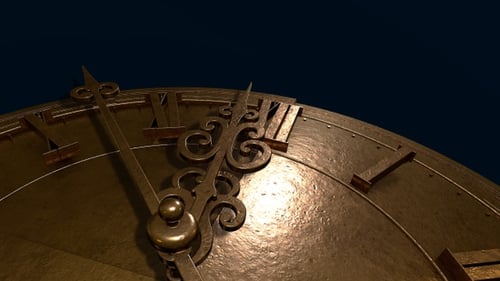 Antique Gold Clock Animation V.4