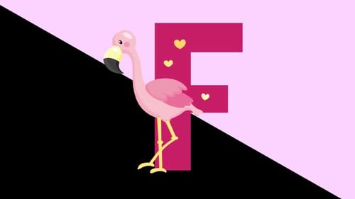 Animals Alphabet Letter F Animation Alpha Channel 1080p
