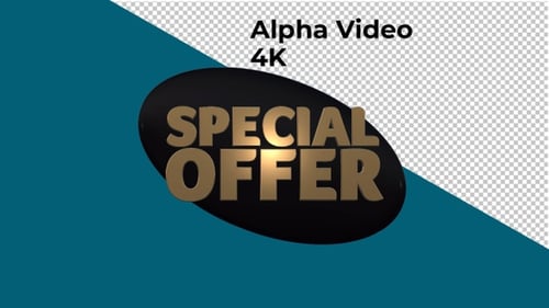 Golden 3D Special Offer Text on Rotating Background