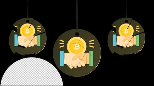 Geometric Segment Reveal of Business and Bitcoin Concept