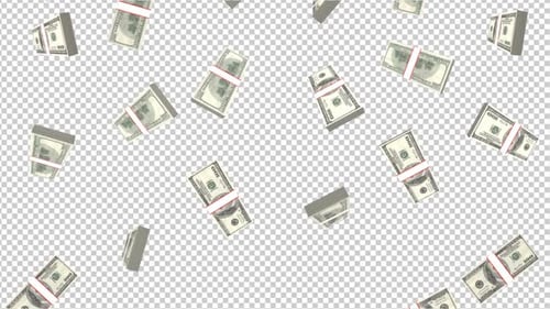 Fallende 100-Dollar-Banknotenwährung auf Alpha Channel, Loop