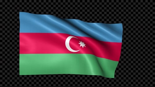 Azerbaijan National Flag Waving Smooth Animation