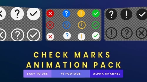 Animated Check Mark And Interface Icons Pack