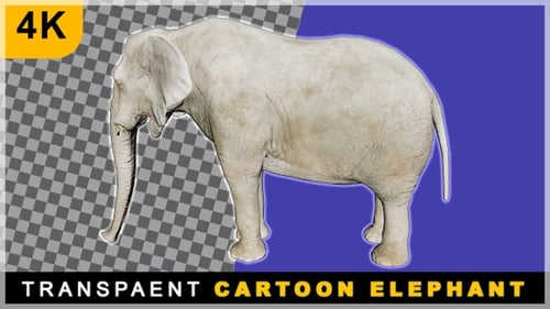 Fastly Running Cartoon ELEPHANT On Transparent Background