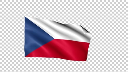 Czech Republic Flag Waving Animation with Transparent Background