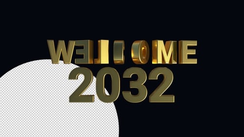 Welcome 2032 Gold Loop 3D Alpha