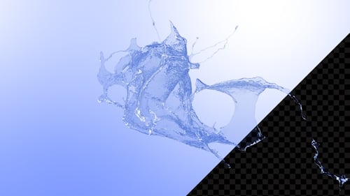 Collision Of Streaming Blue Clean Water Splash V6