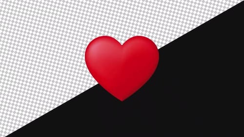 Red Heart Love | Alpha Channel