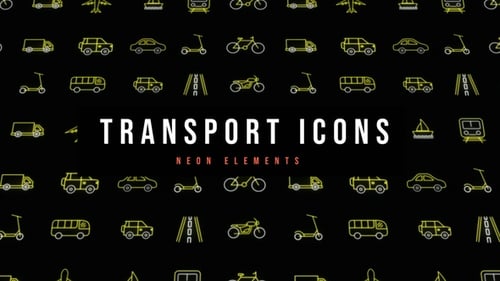 Icônes de transport au néon