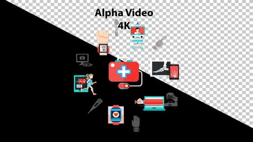 Animated Flat Design Medical Technology Icons Pack