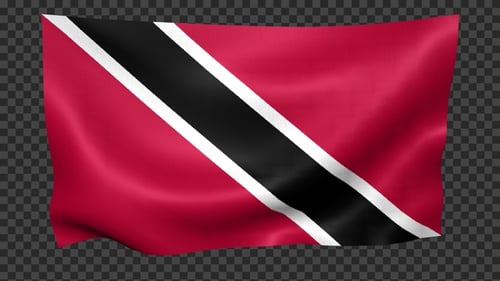 Waving Flag of Trinidad and Tobago with Alpha Channel