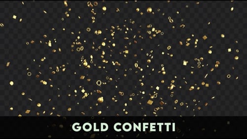 Golden Confetti Falling Down Celebration Overlay