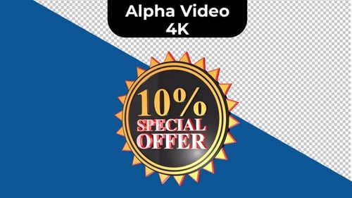 Rotating Golden 3D Special Offer Badge Animation