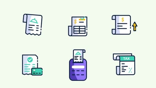 Invoice Business Transaction Icons Pack