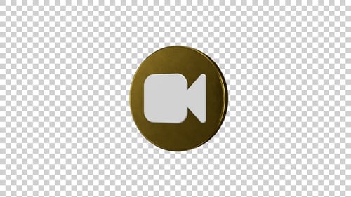 Facetime-Tastensymbol, rotierend, goldfarben