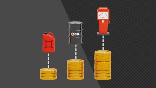 3D Animation of Petroleum Industry and Oil Prices | Alpha Channel