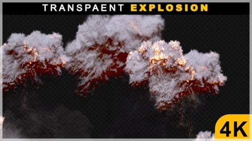 Einfache 3-Platz-Bombenexplosionsanimation auf transparentem Hintergrund